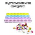 28 Grid Medicine English Portable Household Large Capacity Health Packaging Storage Box. 