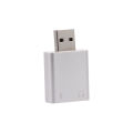 Aluminum alloy USB External Stereo Sound Adapter USB Audio Sound Card Virtual 7.1 Microphone Converter with 3.5mm Jack Replacement for Mac OSX Win 7/8 Android(Silver). 