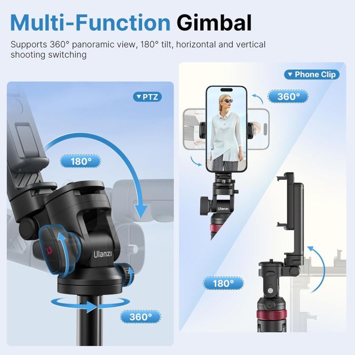 ULANZI%20MT-78%20Extendable%20Phone%20Tripod,%2072.83"%20Selfie%20Stick%20Phone%20Camera%20Tripod%20Stand%20with%202%20in%201%20Phone%20Clip%20-%20Image%204