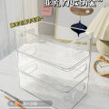 Desktop storage box Household transparent basket dormitory stationery snacks and sundry storage box cosmetics mask storage rack. 