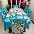 Digital new 3D print dining table cover with 6pc matching chair cover_ full 7 pc set 112.