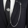 Retro Men's Tie Clip Long Tassel Chain Brooch Lapel Pins Suit Shirt Collar Pin Badge Fashion Jewelry Clothing Accessories. 