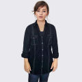 Blue Long Sleeve Denim Shirt for Women (CT-11). 