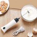 White-Rechargble Hand Liquid Mixer and coffee maker juice make/1Pcs. 