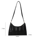 Black/White Shoulder bag High-quality PU Underarm bag Solid color bag for Fashion show Daily wear Office use Shopping Travel.