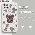 Jizetin for Realme C25 / C25S / C12 / Narzo 20 / Narzo 30A Back Cover Luxury Brand Bear Lambskin Texture PU Leather Back For Girls Boys Soft Phone Case.