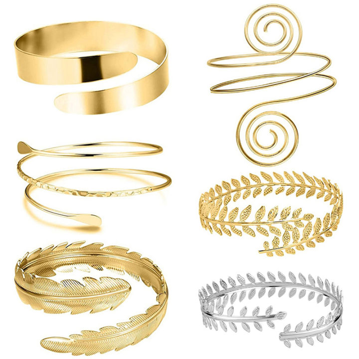 Alloy%20Spiral%20Armband%20Swirl%20Upper%20Arm%20Cuff%20Armlet%20Bangle%20Bracelet%20Egyptian%20Costume%20Accessory%20For%20Women%20Gold%20Silver%20Color%20-%20Image%205