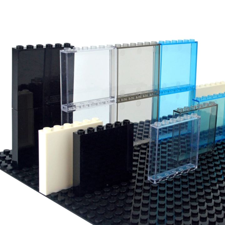 Window Frame 1x6x5 1x4x4 Glass Transparent Panel House Window Wall Rail Figure Military Parts Compatible 59350 59349 Blocks
