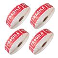 4 Roll/500Pcs Fragile Stickers - Fragile Handle with Care Labels - for Moving, Shipping, Mailing. 