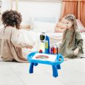 Children Learning Desk Trace and Draw Projector Art Drawing Board Projection Tracing Painting Table - blue. 