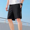 Men Shorts Mid-Rise Elastic Waistband Sports Zipper Pockets Wide Leg Male Shorts Summer Ice Silk Short Sweatpants Men's Clothing.