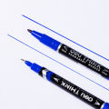 Deli U211-BL Double Tip Blue Color Permanent Marker - 12pcs. 