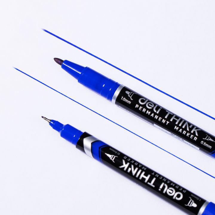 Deli%20U211-BL%20Double%20Tip%20Blue%20Color%20Permanent%20Marker%20-%2012pcs%20-%20Image%202