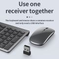 Jomaa Slim Rechargeable Bluetooth Keyboard and Mouse Set for Laptop Computer 2.4G USB Wireless Keyboard and Mouse Combo.