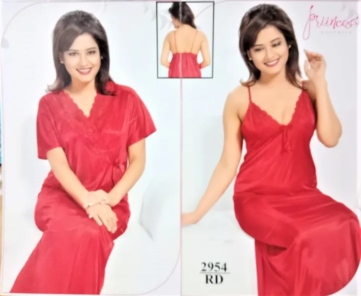 Comfortable%20Women's%202-Part%20Long%20Solid%20Yellow%20Comfortable%20Night%20Dress%20Set%20-Maxi%20-%20Image%202