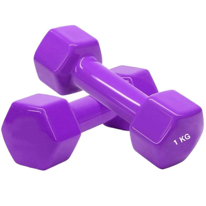 1kg vinyl Dumbbell- 1 pair Multicolor- Citizen Sports
