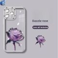 For Xiaomi Redmi note 7 12s 12r 12 turbo 11 11t 11e 13 10 pro + plus pro+ 5G 4G Cute Cartoon Trendy Crystal Rose Mobile Soft Shell with Lens Film lanyard shockproof Phone cases casing. 