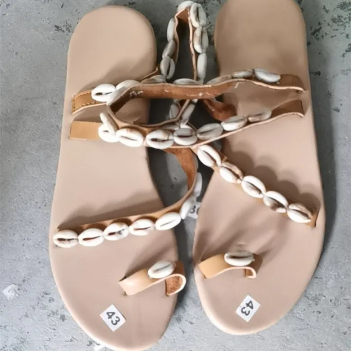 Shell%20sandals%20women's%20summer%20flat%20heel%20bohemian%20ethnic%20style%20flat%20beach%20shoes%20European%20and%20American%20plus%20size%20shoes%2043%20size%20foreign%20trade%20shoes%20-%20Image%205