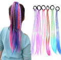 1/3/5Pcs Cute Children's Colorful Wig Hair Rope Princess Hair Band Ponytail Braid for Girls Gradient Color Fashion Accessory.