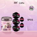 Lishu 5pcs Black Makeup Foundation Loose Powder Puff Velvet Cosmetic Blender Sponge Details Makeup Applicator.