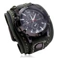 Sport Quartz Watches For Men Luxury Wristwatch 2022 Cowhide Watchband Punk Style Watch Male Wide Genuine Leather Bracelets Clock. 