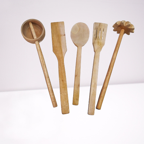 Wooden 5 Pcs Kitchen Spoon Set Kather Camuch meheguni kather