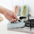 Handle Bath Brush Tile Brush Kitchen Decontamination Brush Pot Sponge Cleaning Brush Blue. 