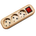 Original EU Three Outlet Power Extension Socket Plug 250V 16A Adapter Power Strip Socket Portable Without Cable Wood Grain. 