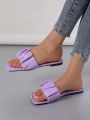 2024 New Korean Slippers Women Sandals Green Slip On Shoes Summer Slippers For Women Pleated Flip Flops Flats. 