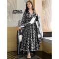 Cotton Fashionable stitched Gown designed long salwar kamez orna For Stylish Women / Girls ( 3 pcs ). 