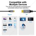 USB C to DisplayPort 165Hz Cable 8K Thunderbolt4 to Display port For MacBook Pro M1 Samsung HuaweiUSB C to DP1.4 240Hz Cable.