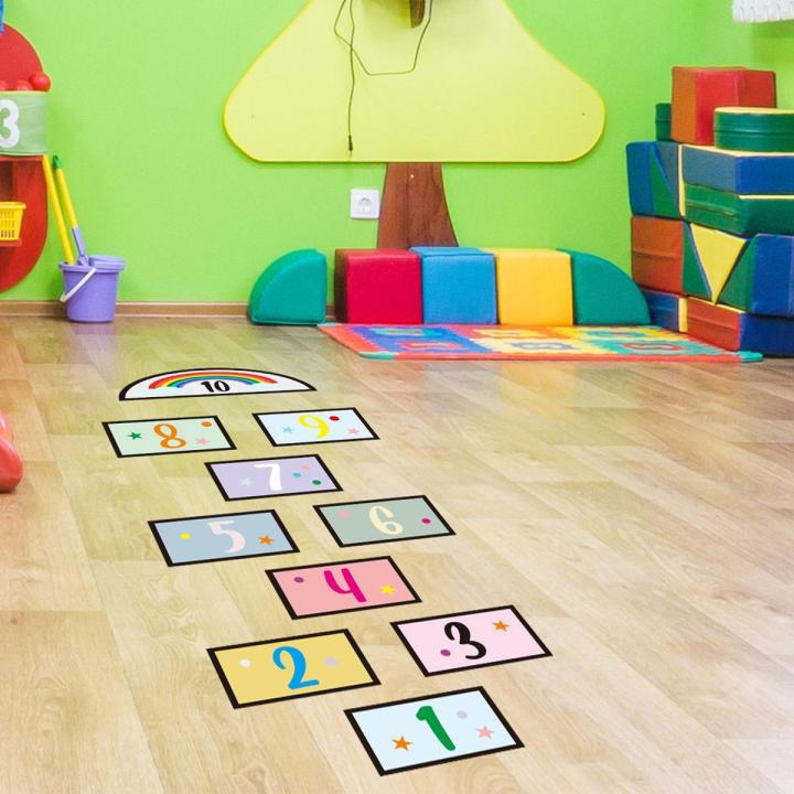 Digital Jump Lattice children's wall stickers, games, preschool education floor stickers, children's rooms, kindergarten floor decoration floor stickers