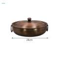 Copper Chafing Dish Pot Thick Elegant Ramen Pot with Lid Cooking Pot for Picnic Household.