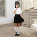 Spring and Autumn Girls College Style School Uniform Set, Elementary School Students, British Style, Big Kids White Shirt, Pleated Skirt, JK Uniform Set. 