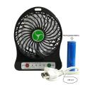 Mini USB Rechargeable Fan - Black Re-chargeable battery. 
