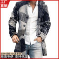 2023 Woolen Printed Casual Coat Men's Jacket Woolen Coat New.