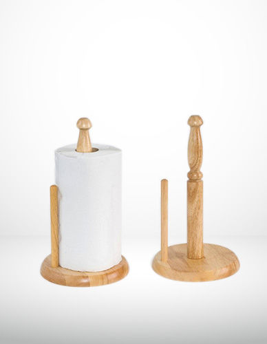 Wooden Paper Towel Holder Natural Wood Countertop Vertical Tissue Holder Rack Kitchen Paper Hanger Rack Countertop Wooden Paper Roll Holder for Kitchen Bedroom Living Room Home Decoration