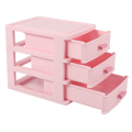 NAMUNY 2X Plastic Drawer Designed 3 Compartment Jewelry Storage Box Pink.