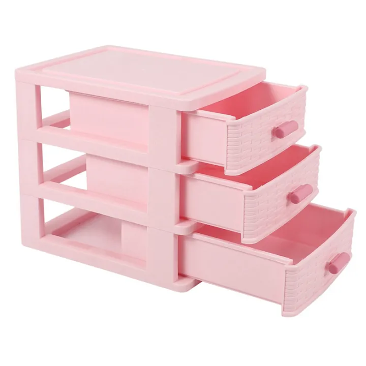 NAMUNY%202X%20Plastic%20Drawer%20Designed%203%20Compartment%20Jewelry%20Storage%20Box%20Pink%20-%20Image%202