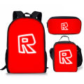 3D New Product Roblox Student School Bag, Lunch Bag, Pencil Case, Roblox Printed Backpack, Three-Piece Set, One Piece Dropshipping. 