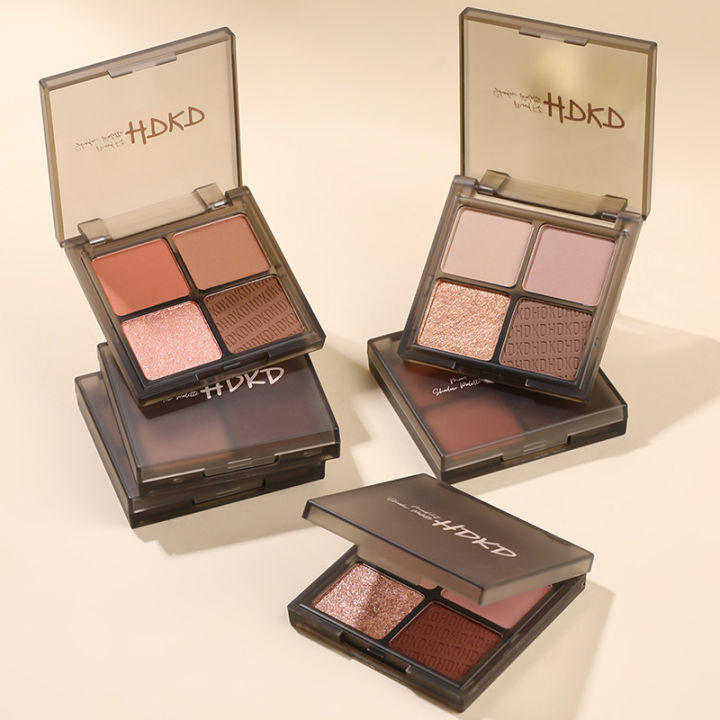 HDKD New Four Color Eyeshadow Palette ins Affordable Student Pearlescent Matte Waterproof Beginner Douyin Internet Red