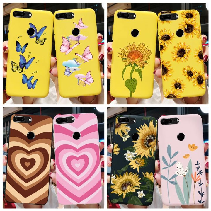 For Honor 9 Lite Case Fashion Flower Cute Butterfly Soft Silicone Coque Phone Case For Huawei Honor 9Lite honor9 lite Back Cover