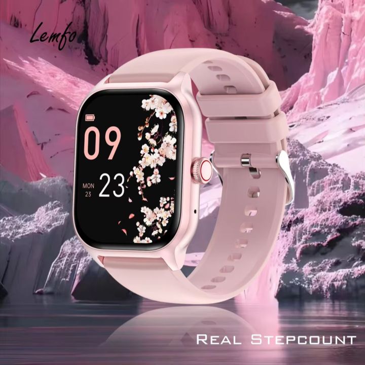 Pink LT10 Smart Watch Women Gift Bluetooth Call Touch Dial Music Fitness Assistant Sports Watches Smartwatch Girls Christmas