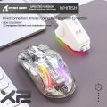 Attack Shark X2 Pro Wireless Bluetooth Mouse 2.4G TYPE C Desktop Cool Transparent RGB Mouse With Magnetic Charging Stand For PC.