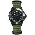 Diver Style Field Watch 40mm Case 24 Hours Dial Rotating Bezel Fabric Strap. 