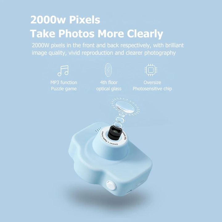 Mini Micro Camera Toy Multifunctional Child Selfie Camera Toy Portable Digital Camcorder Toy USB Charging for Kids Holiday Gifts