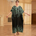 Bat Sleeve Long Robe Printed Bohemian Women Maxi Dress Muslim Abaya Dubai Moroccan Kaftan Beach Wear Fashion Dresses Summer 2024. 
