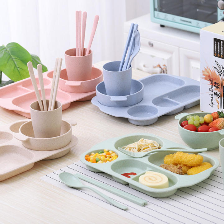 6Pcs/set%20Wheat%20Straw%20Dinnerware%20Students%20Household%20Set%20Biodegradable%20Plastic%20Unbreakable%20Dinnerware%20Tableware%20Plates%20for%20Children%20-%20Image%205