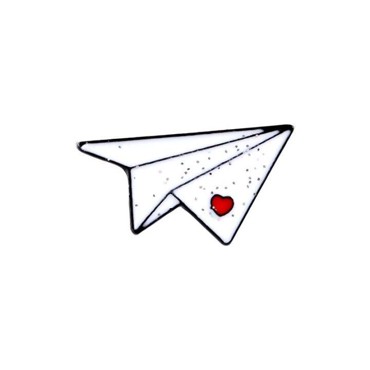 【beauty code store】Glitter Paper plane paper boat Enamel badge origami brooch Paper maiden Cowboy lapel pins