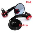 Universal Handle Bar End Mirrors Rear Side Mirror or Looking Glass for Motorcycle. Red Gutli  Round-53. 